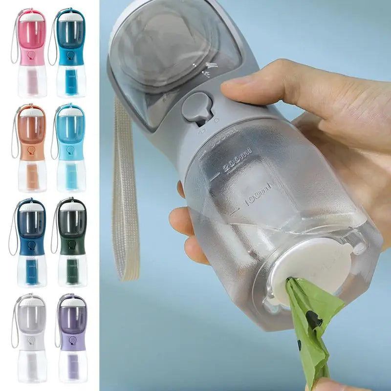 Portable Dog Water Bottle. 3-in-1 Travel Cup for Pets!