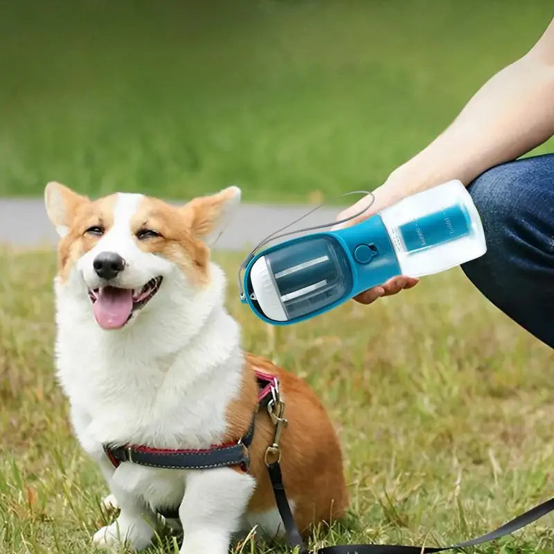 Portable Dog Water Bottle. 3-in-1 Travel Cup for Pets!